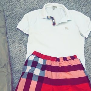 White Burberry polo